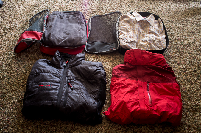 Some of the quick-dry clothing that I am packing.